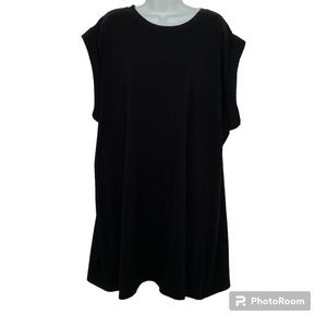 A.N.A Black Comfy Soft T-Shirt Dolman Sleeve Dress Women’s Plus Size 3X NEW